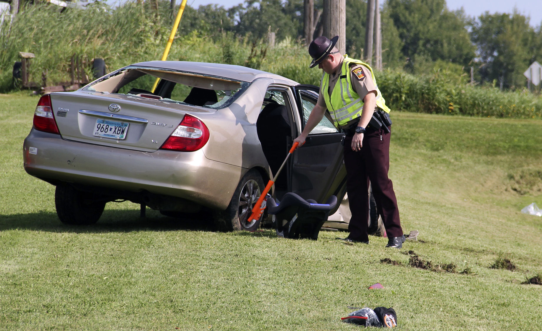 Motorcycle crash sedan